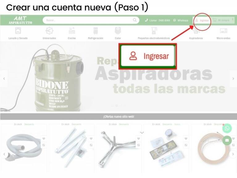 Instructivo para registro de nuevo usuario web