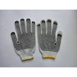 Guantes algodn tejido con puntos PVC de agarre