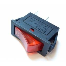 Interruptor  1 tecla - 2 pos - 2 term - rojo