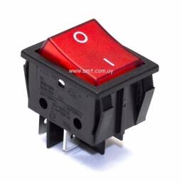 Interruptor  1 tecla - 2 pos - 4 term - ambarrojo