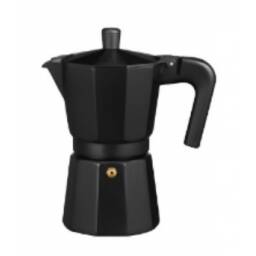 CAFETERA MOKA 6 TAZAS ALUMINIO/NEGRO (280 ml)